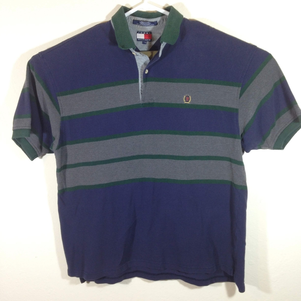 Vintage Tommy Hilfiger Striped Color block Polo